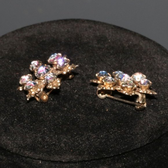 SNOWFLAKE Pair of Brooch Pins Clear Rhinestone - Picture 6 of 7